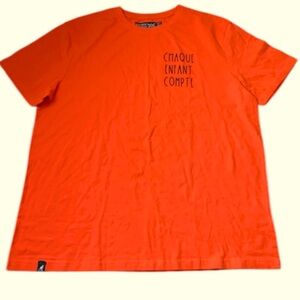 KANGOL Born British Cotton Orange Scoop Neck Graphic T-Shirt Men’s Size XXL NEW